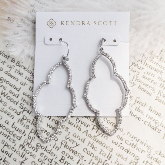 Kendra Scott Jewelry - Kendra Scott Abbie White Crystal Silver Earrings